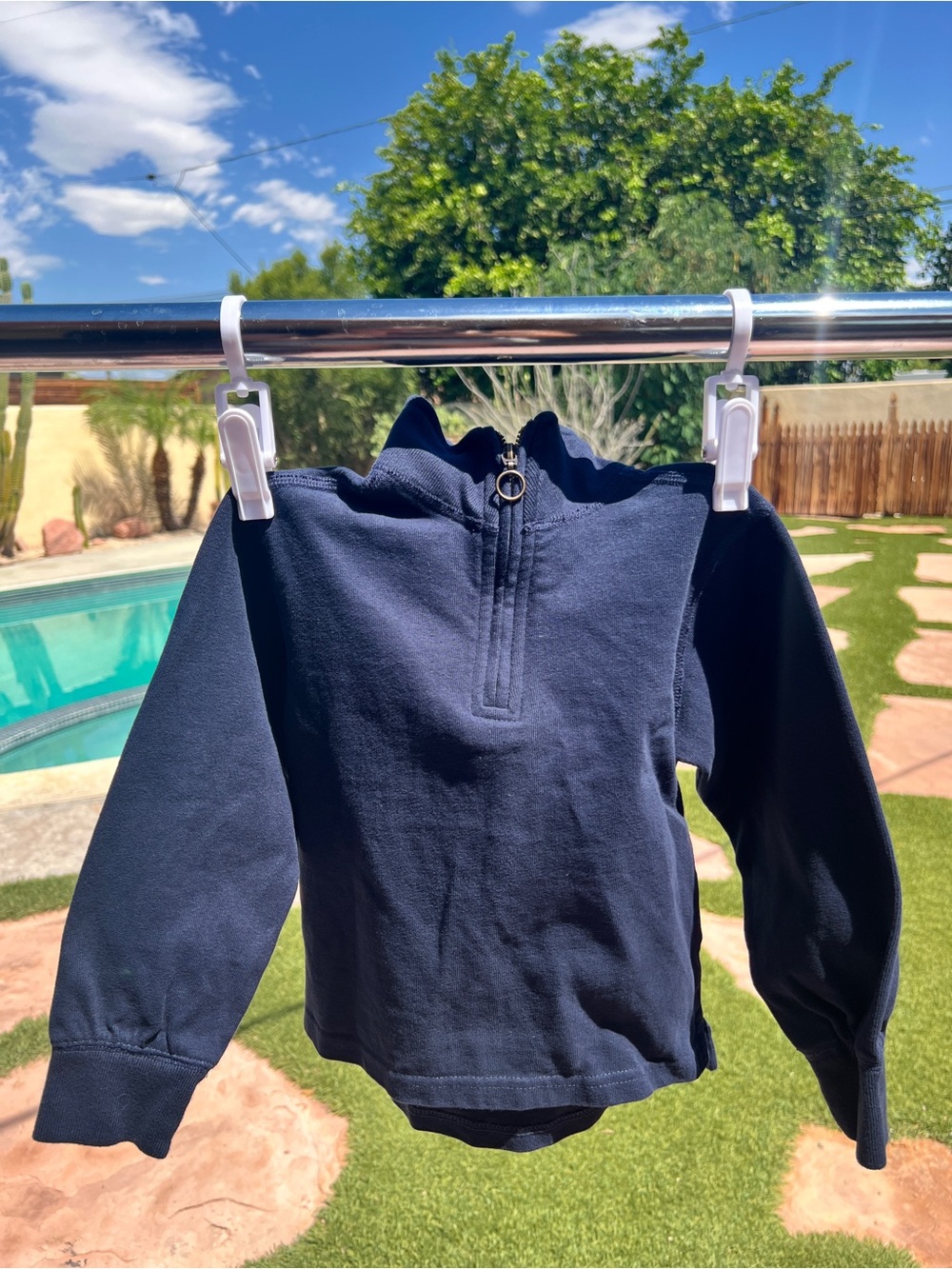 Kids Crewcuts Navy Half-Zip Sweatshirt with Gold Zipper - 3/4T
